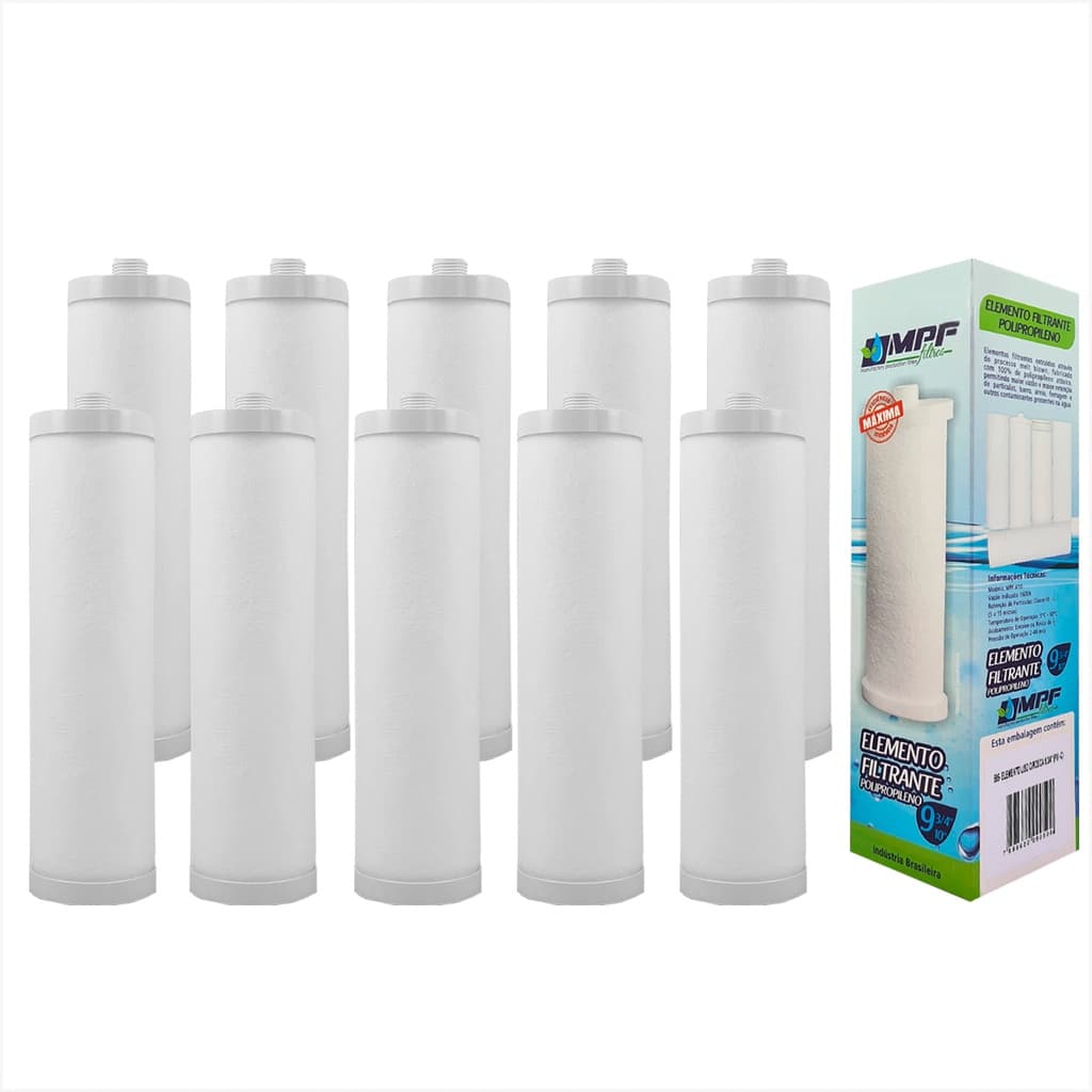 10 Refis Rosca P/ Filtro Branco Acqualimp FPE-02R Caixa Dagua com elementos filtrantes superficiais