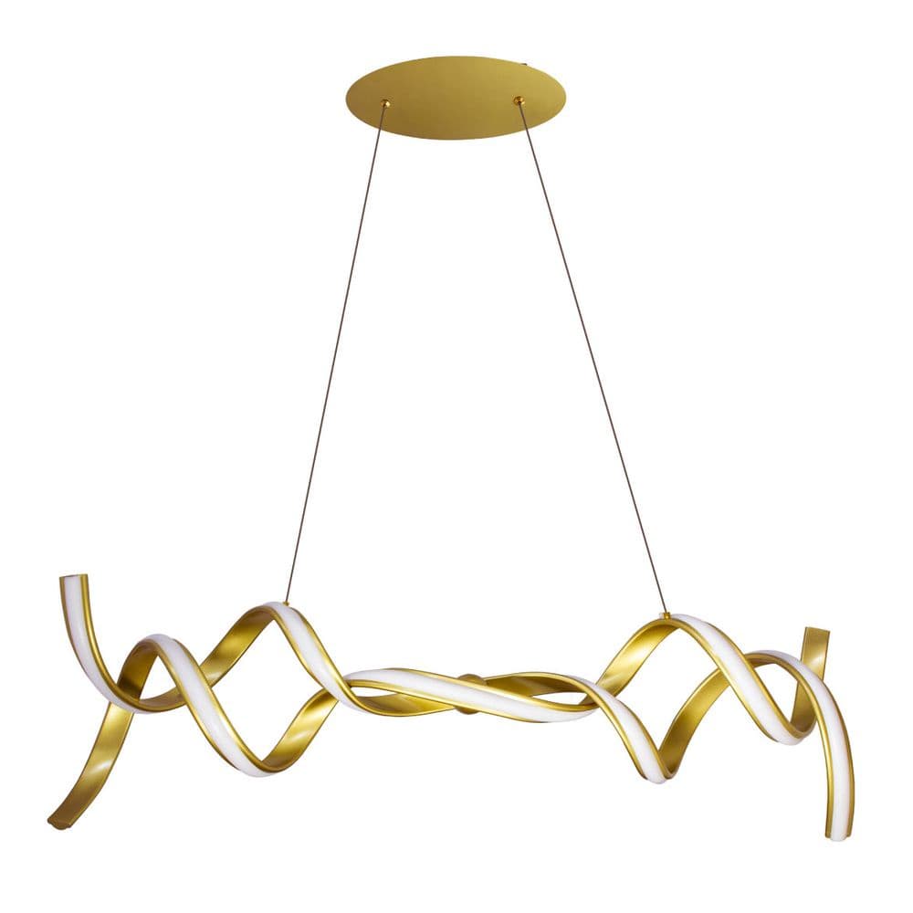 Pendente Fluire Dourado 45w Bella Iluminação Re006 St1434