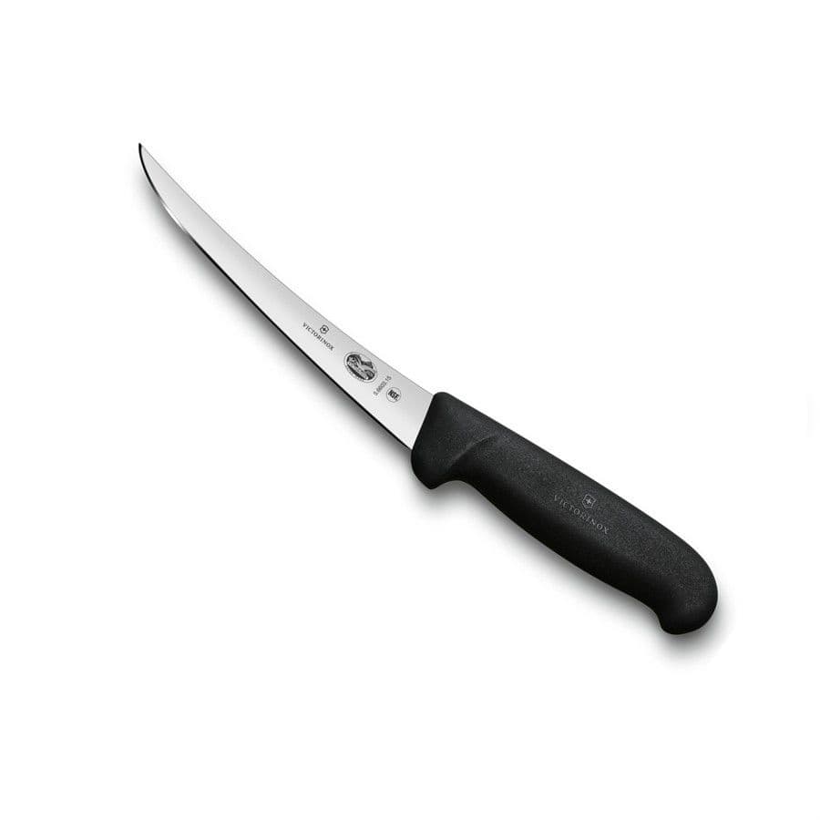 Faca profissional 28cm desossar lâmina curva 15cm flexível Victorinox 5.6603.15