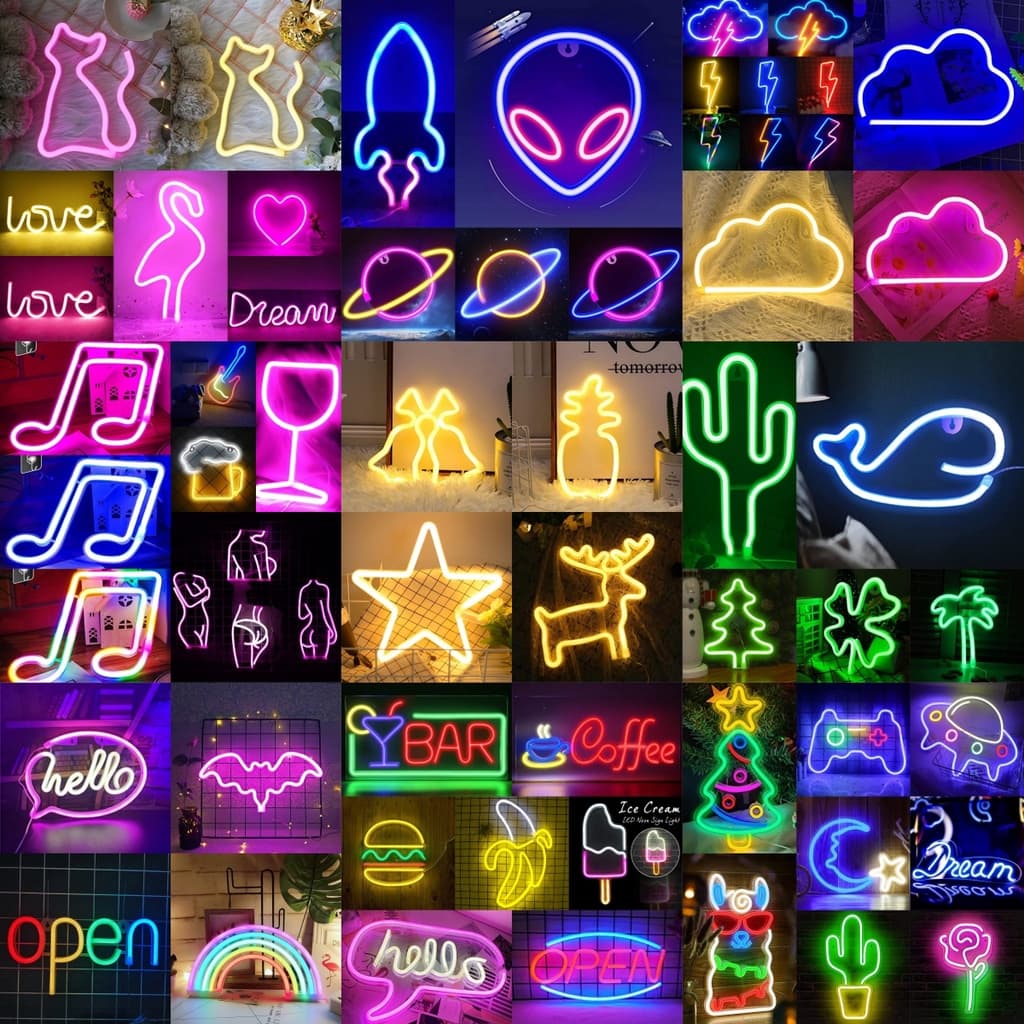 Sinalização aberta Luz LED Luzes de néon de sinal de LED Luz noturna USB para decoração de quarto, Luz de neon LED para display de decoração de parede
