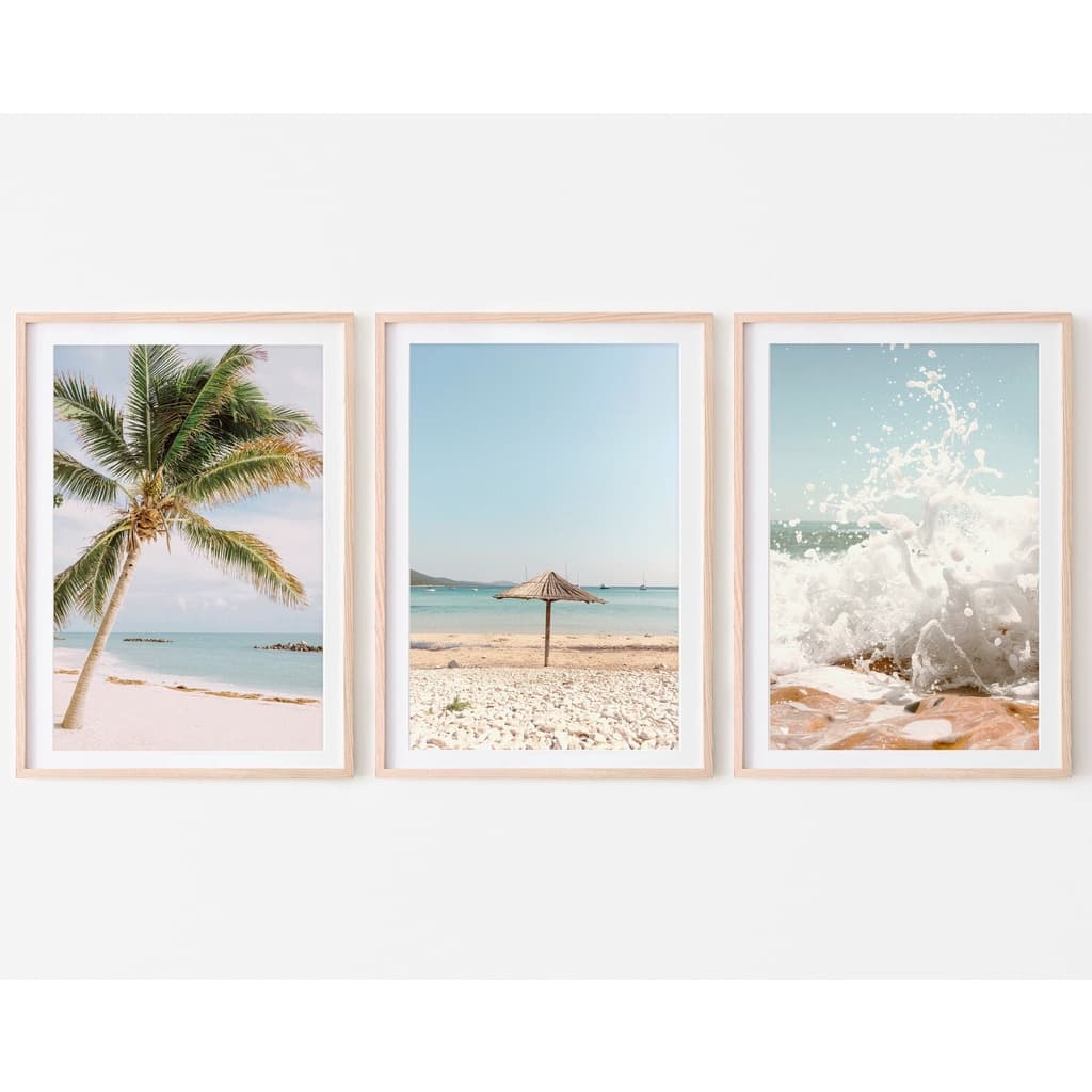 Quadro decorativo folhas tropical abstrato minimalista para decoração de sala, casa, cozinha e quarto