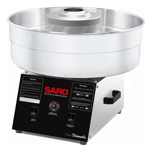 Máquina de Algodão Doce Profissional Inox SARO com Botões e Interruptores