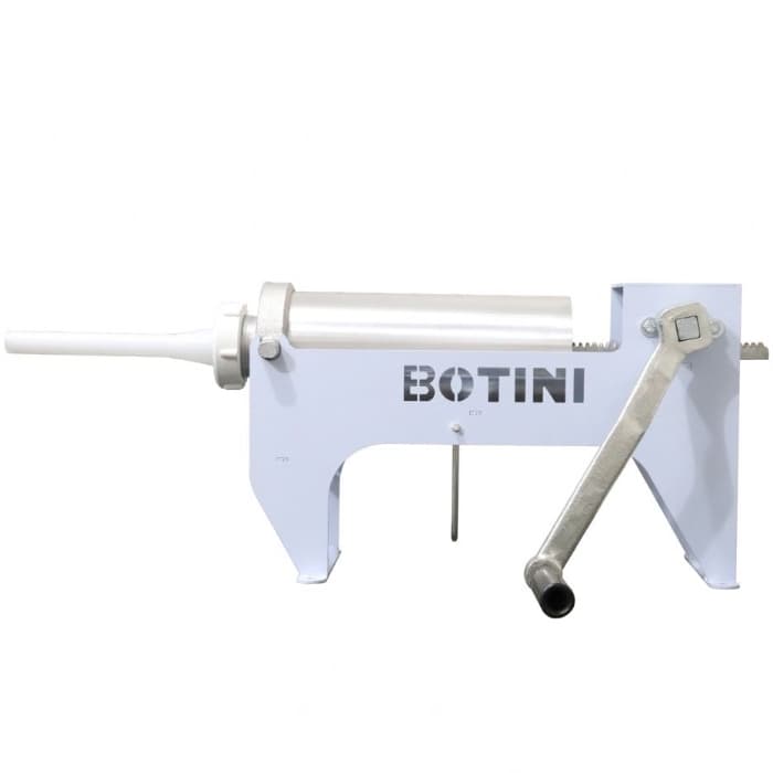 Ensacadeira manual de linguiça Botini B2L, frontal, com fundo branco
