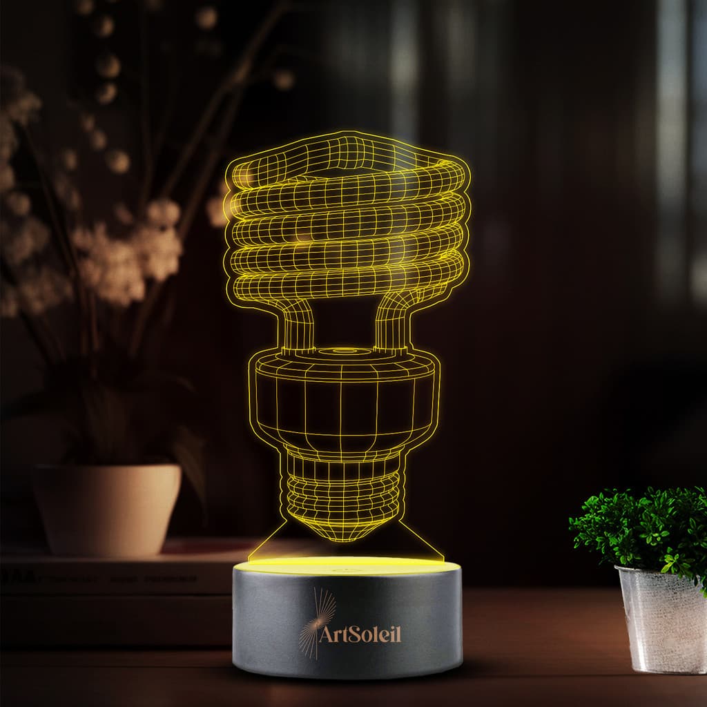 Luminária LED 3D de mesa em forma de lâmpada fluorescente Art&Soleil