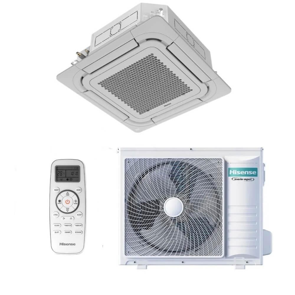Ar condicionado split cassete Hisense 36000 BTUs branco com controle remoto