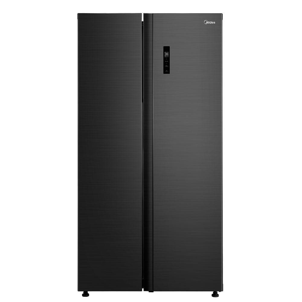 Geladeira side by side preta Midea 511L 110V com controle digital