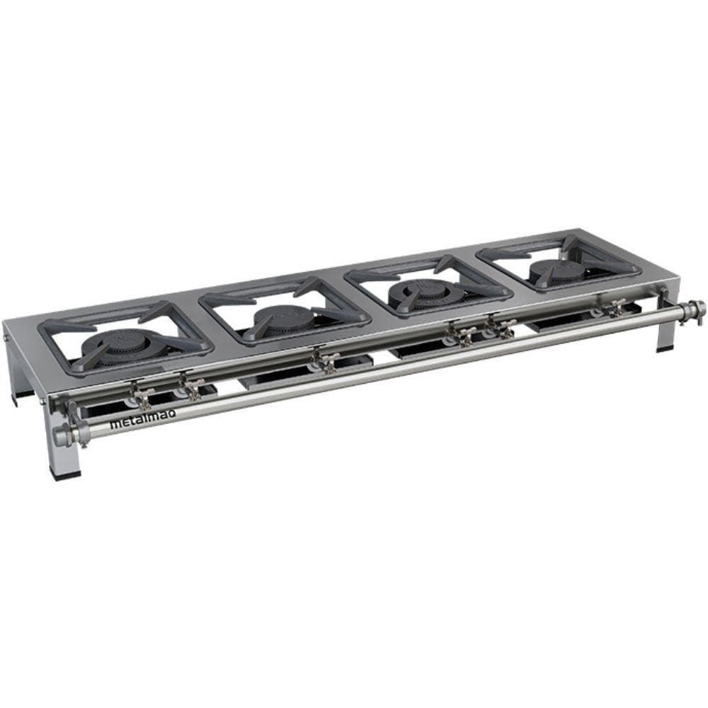 Fogão industrial Metalmaq 4 bocas aço inoxidável 430