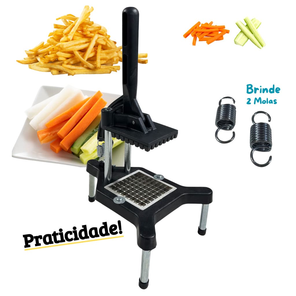Picador de Batata Palito Legumes Cortador Industrial Reforçado com brinde de molas