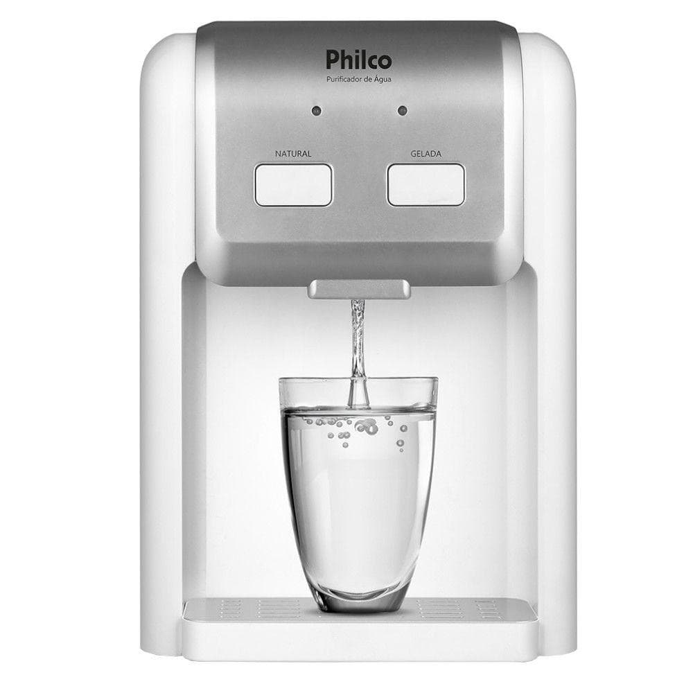 Purificador de água Philco PPU11 branco e prata com botão de água natural e gelada