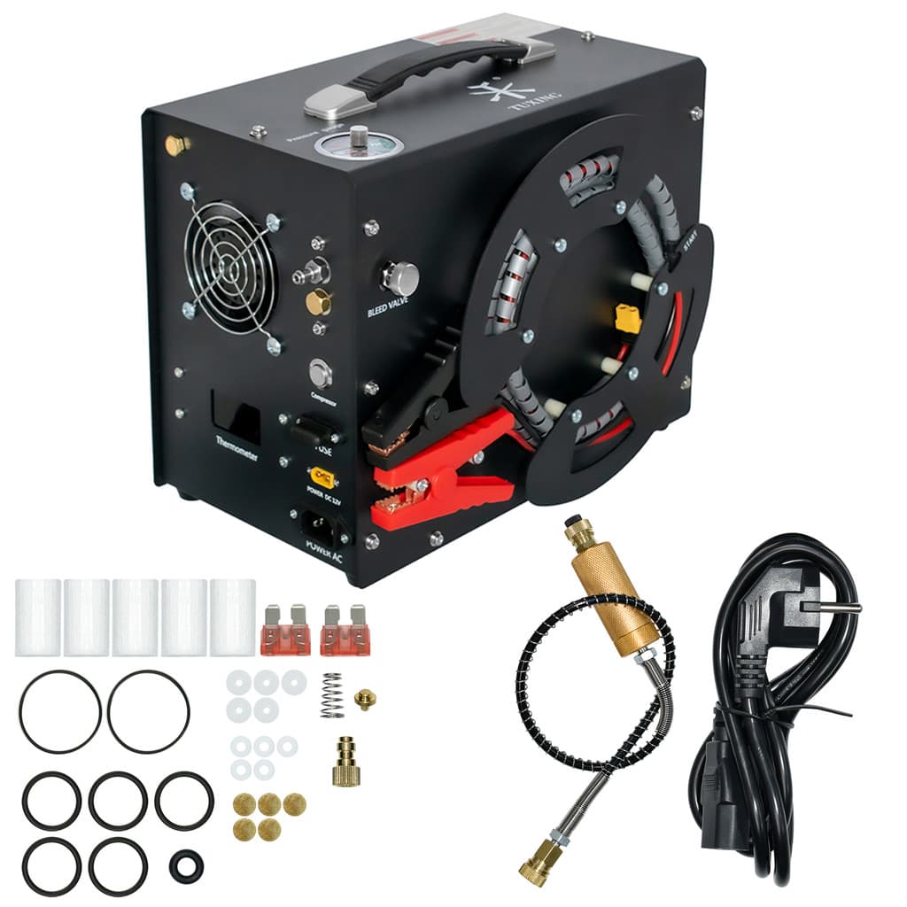 Compresor TUXING 300Bar 12V PCP Compressor de ar de alta pressão Auto-stop TXES062