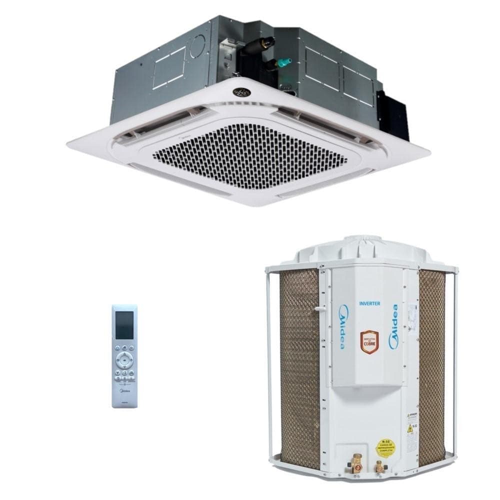 Ar Condicionado Midea Cassete Inverter 4 Vias 24.000 Frio 220v R-32 Wi-Fi com controle remoto