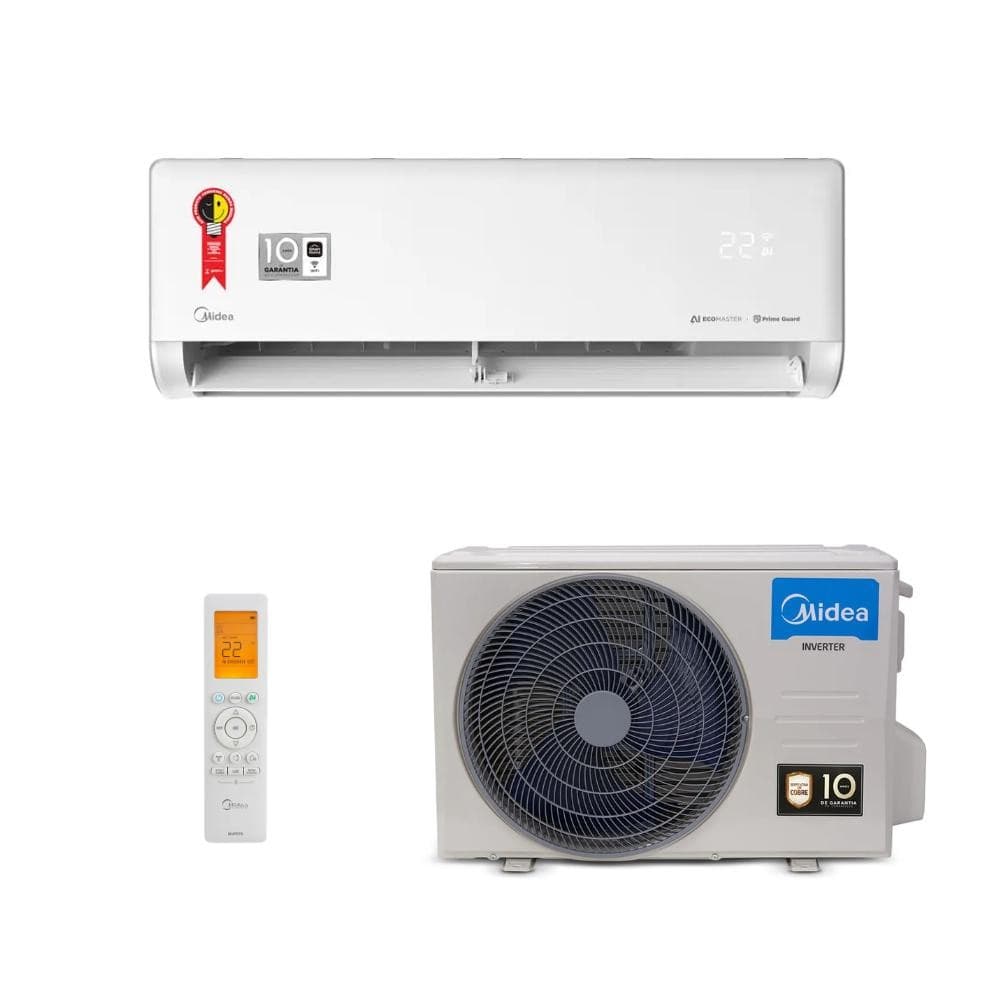 Ar condicionado Inverter Midea AI Ecomaster Wi-fi R-32 18000 Btus Frio 220v branco