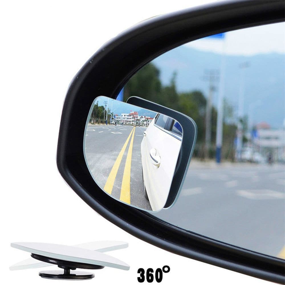 Espelho retrovisor transparente 360 graus para carro, ajustável e fixo