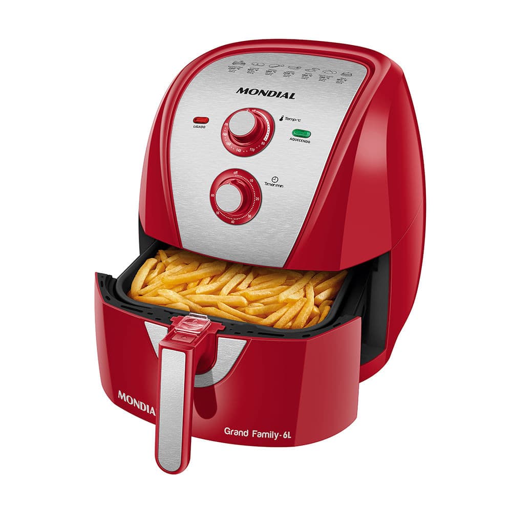 Fritadeira Sem Óleo Air Fryer 6 Litros AFN-60-RI Mondial com batatas fritas