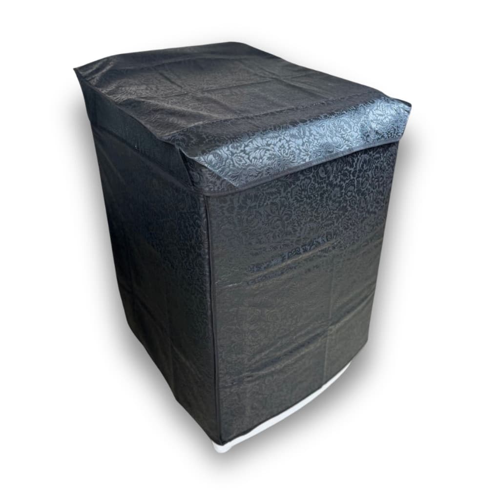 Capa de máquina de lavar roupas preta flanelada para máquinas de 5 a 18kg