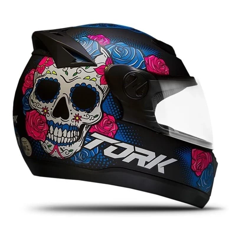 Capacete Moto Fechado Pro Tork Evolution G7 Mexican Caveira Customizado Skull Envio Imediato Tamanho