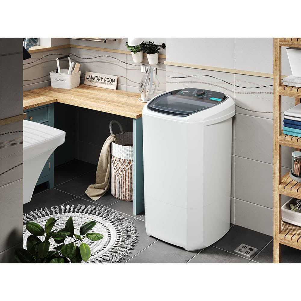 Lavadora de Roupa Lwbe100t3 10kg Wanke em ambiente de lavanderia