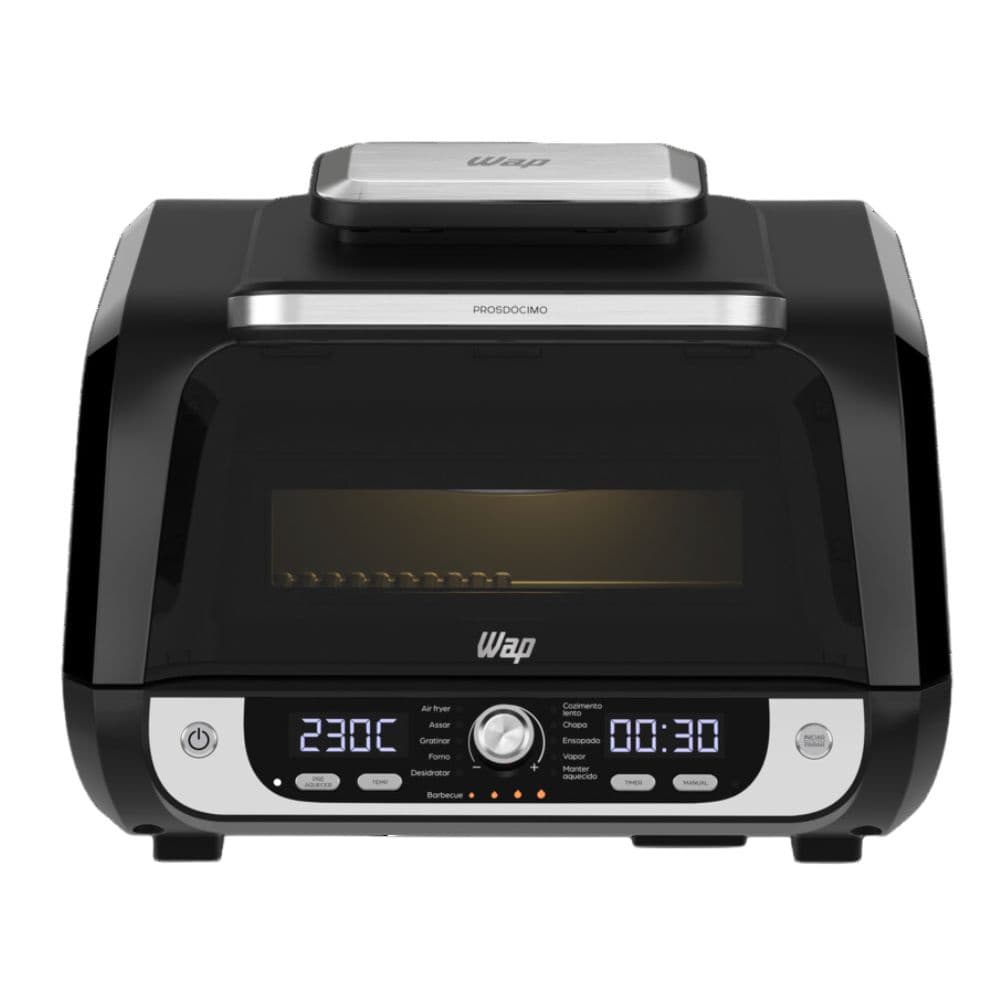 Fritadeira Wap Air Fryer Barbecue 10 Litros 12 Funções 127v preta com display digital