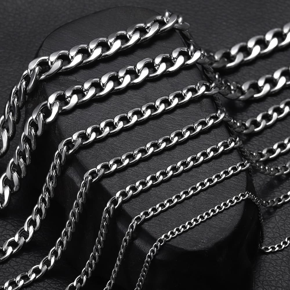 Corrente Masculina Cordão Colar Motoqueiro Prata Grumet De  idvel Premium / Qualidade  Cordão Corrente Aço Inoxidavel Aç
