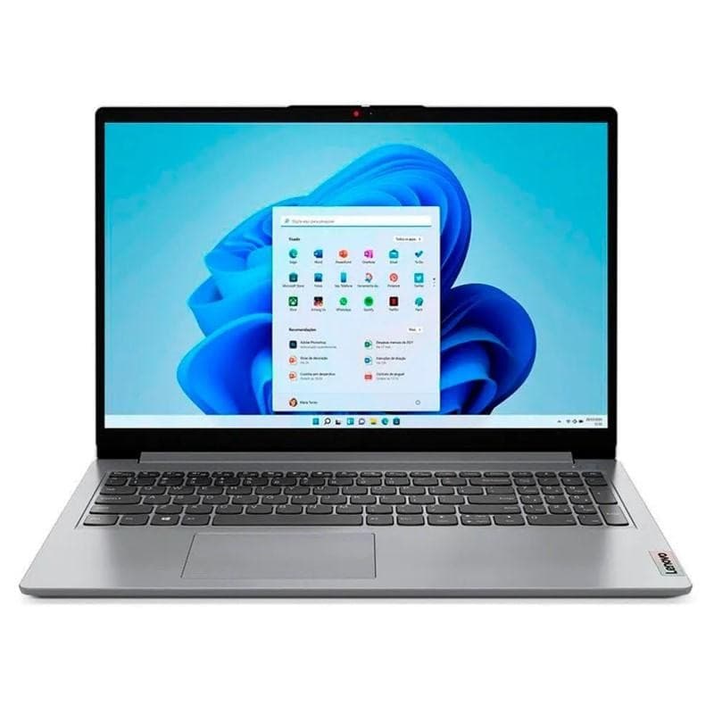 Notebook Lenovo Ideapad 1 Intel Core I3 12G 1.2GHZ 4GB 256SSD 15.6 HD Windows 11 82VY000TBR Cinza