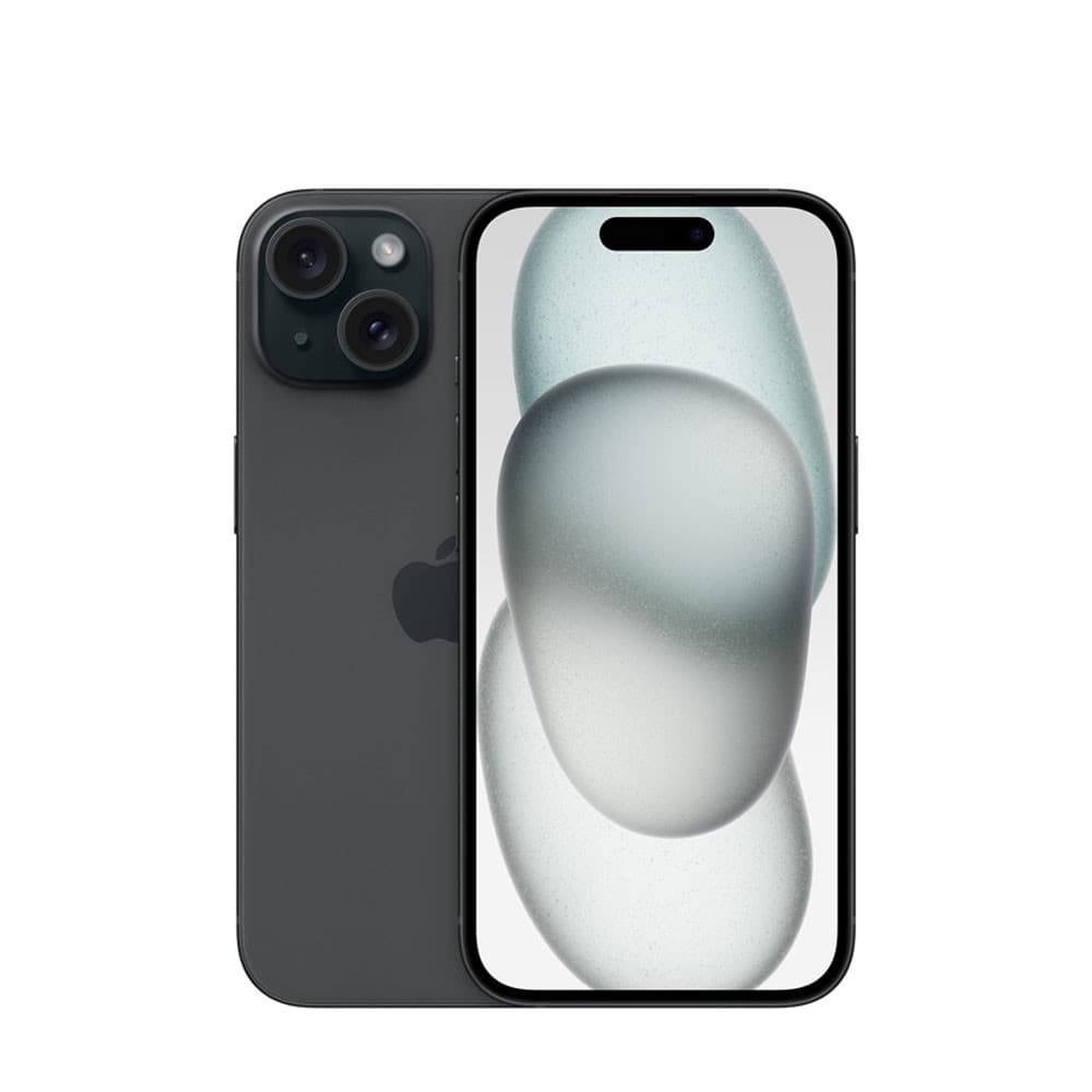 iPhone 15 128GB Preto Apple - Lateral com câmera dupla e reflexos na tela
