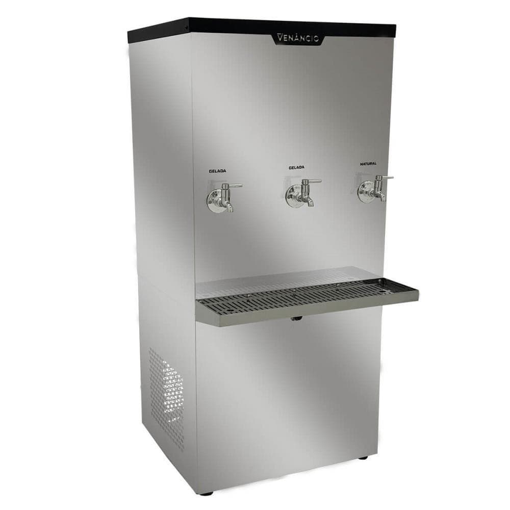 Bebedouro industrial refrigerado Venâncio Bi100 Inox 100 litros 3 torneiras geladas
