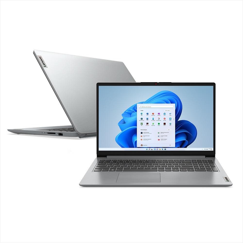 Notebook 15.6" Lenovo IdeaPad 1i i7-1255U, Memória 12GB, SSD 512GB NVMe, Windows 11, 82VY000PBR  LENOVO