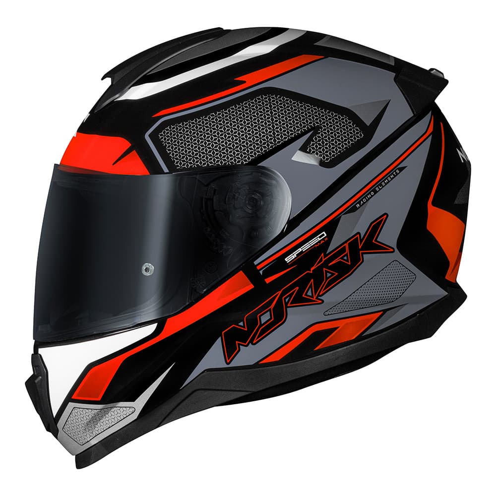 Capacete Norisk Razor Speedmax Preto Brilhante Cinza e Laranja