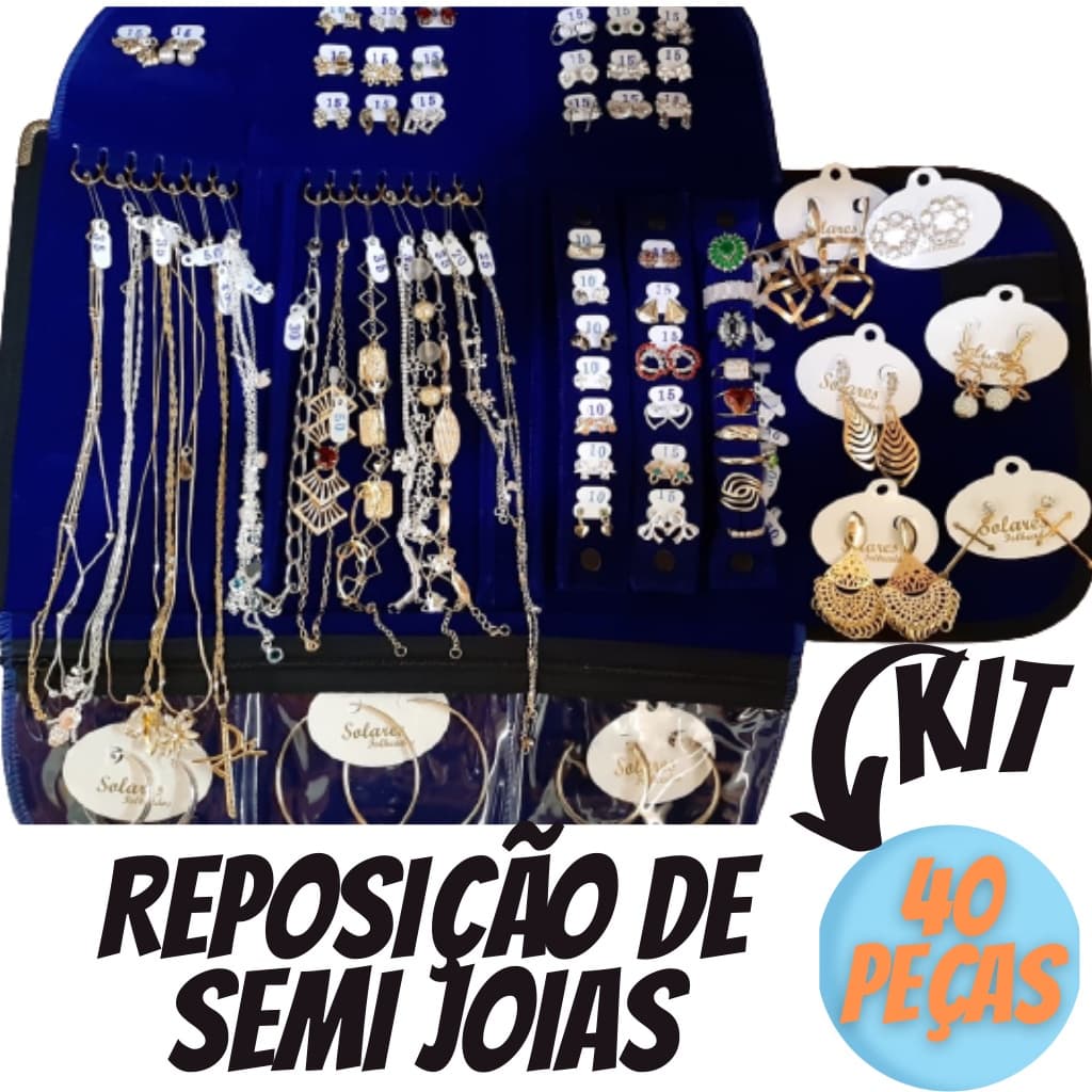 Reposição de Semi Joias com 40 Lindas Peças e com Ótimos Lucros e com Garantia de 1 ano