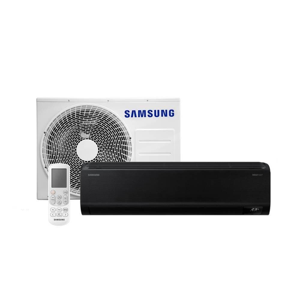 Ar condicionado split Samsung WindFree Black Edition 22000 BTUs quente/frio, branco e preto