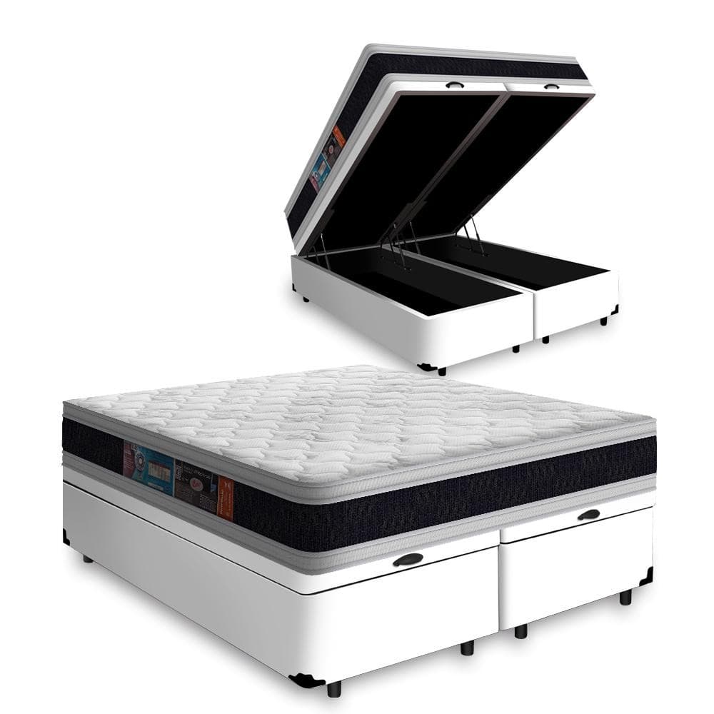 Box Baú com Colchão e Espuma D45 Castor BW D45 Super King 203cm