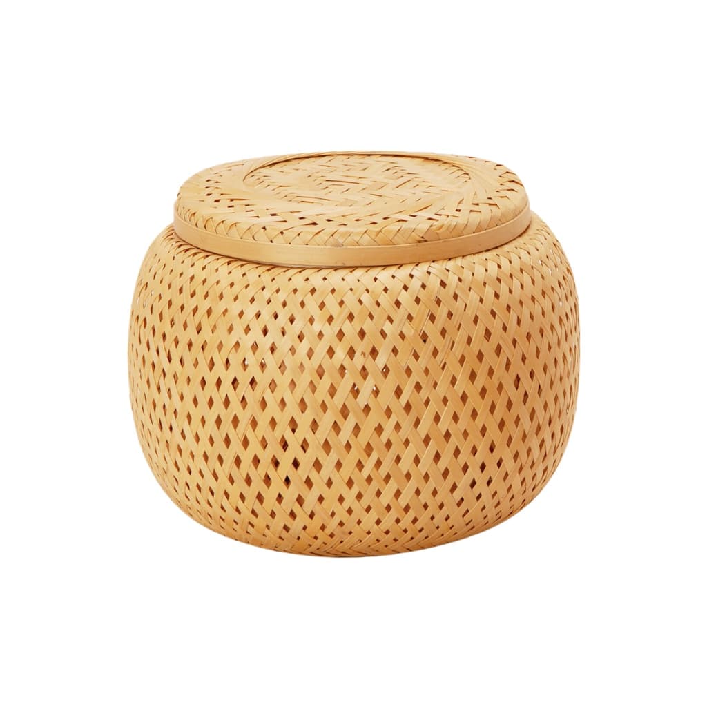 Caixa Decorativa Organizadora Fibra Bambu Natural Tramas Rattan Decoração Multiuso Porta Objetos