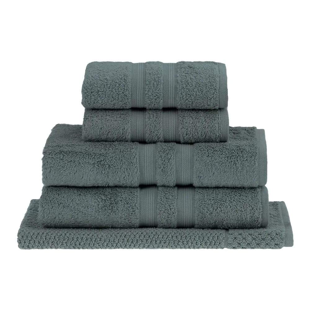 Conjunto de toalhas de banho Buddmeyer verde em algodão egípcio, 5 peças, fundo branco