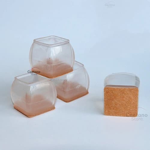 Protetor de Pé Cadeira Quadrado Kit 12 Pcs Pezinho de 2,2 Até 3,2cm
