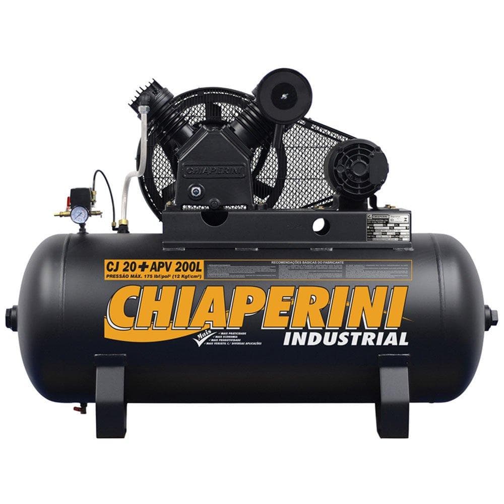Compressor de Ar 200 Litros Chiaperini Industrial Preto