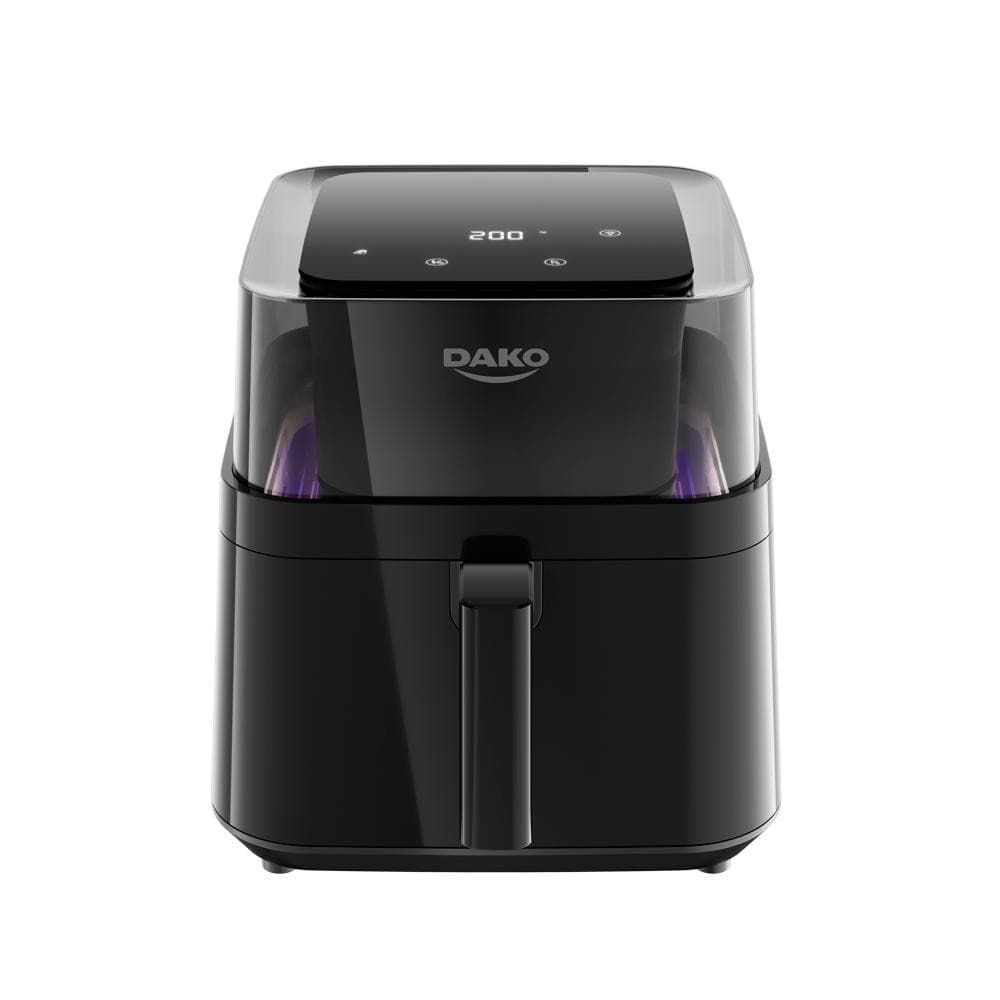Fritadeira Air Fryer Dako Digital com 6 Litros e Visor 360° 4 em 1 220 preta