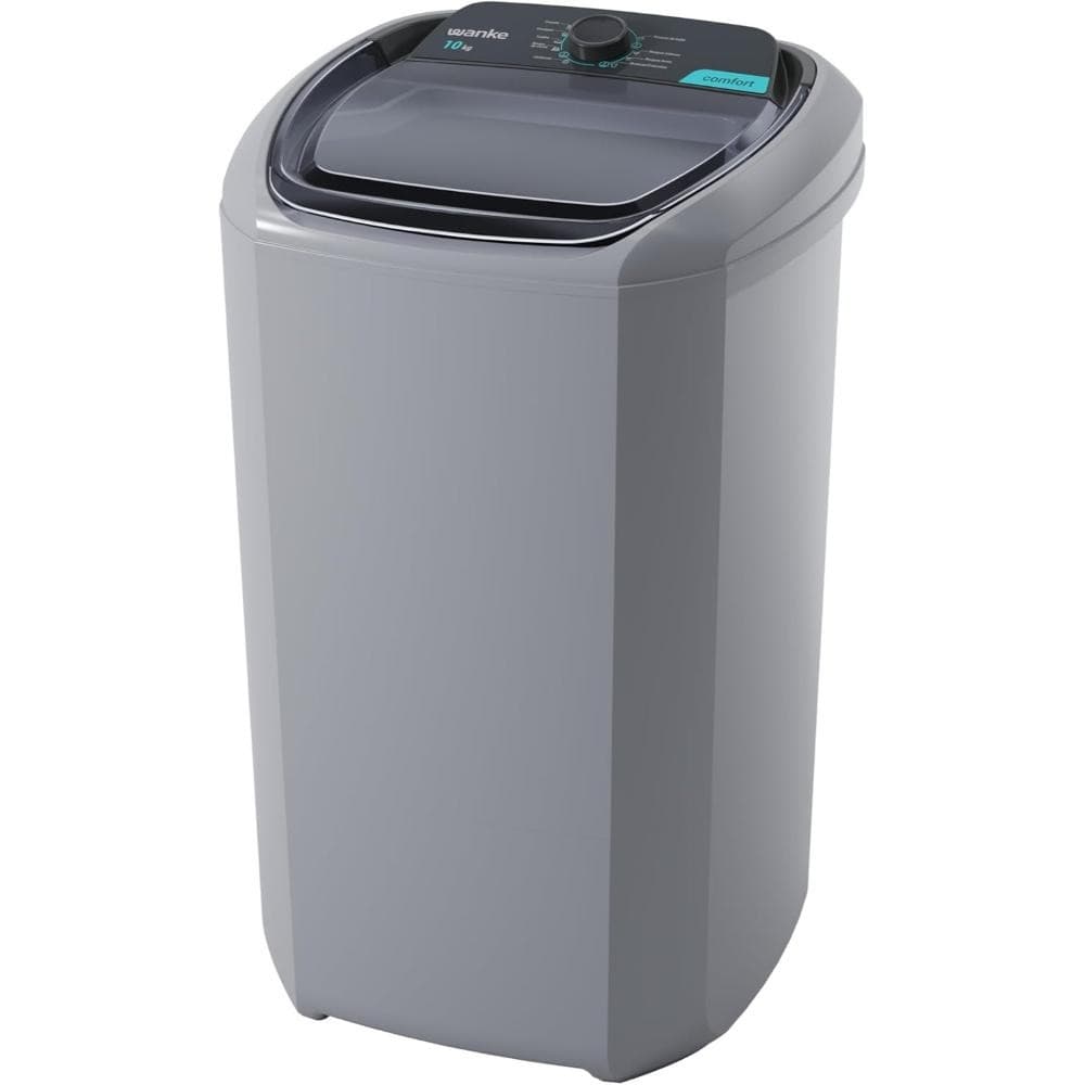 Tanquinho de lavar roupa Wanke Comfort cinza 10kg 8 programas