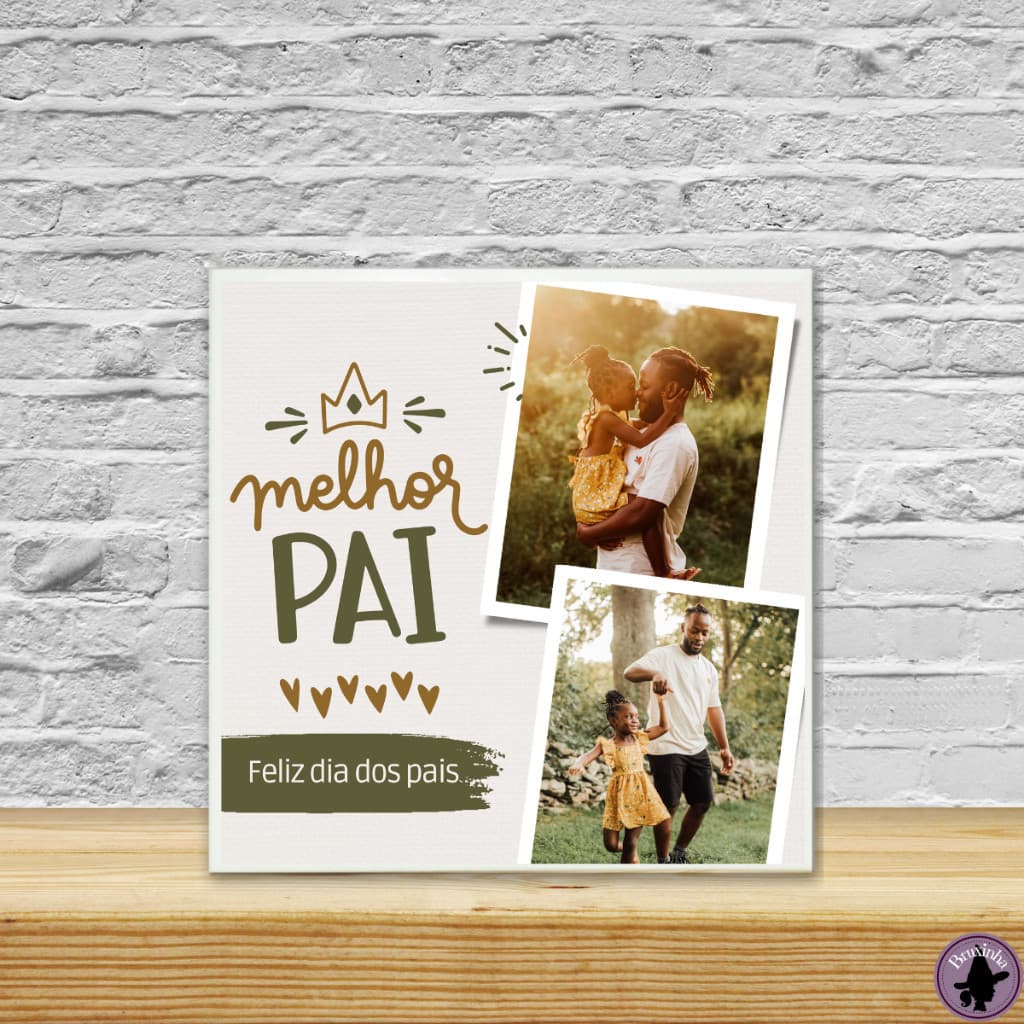 Porta retrato personalizado Dia dos Pais com fotos de pai e filha