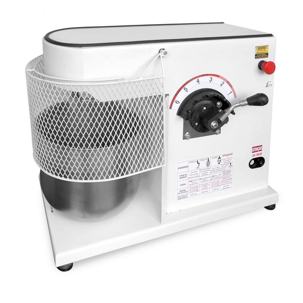 Batedeira planetária industrial branca 12 litros com pedestal, Copametal
