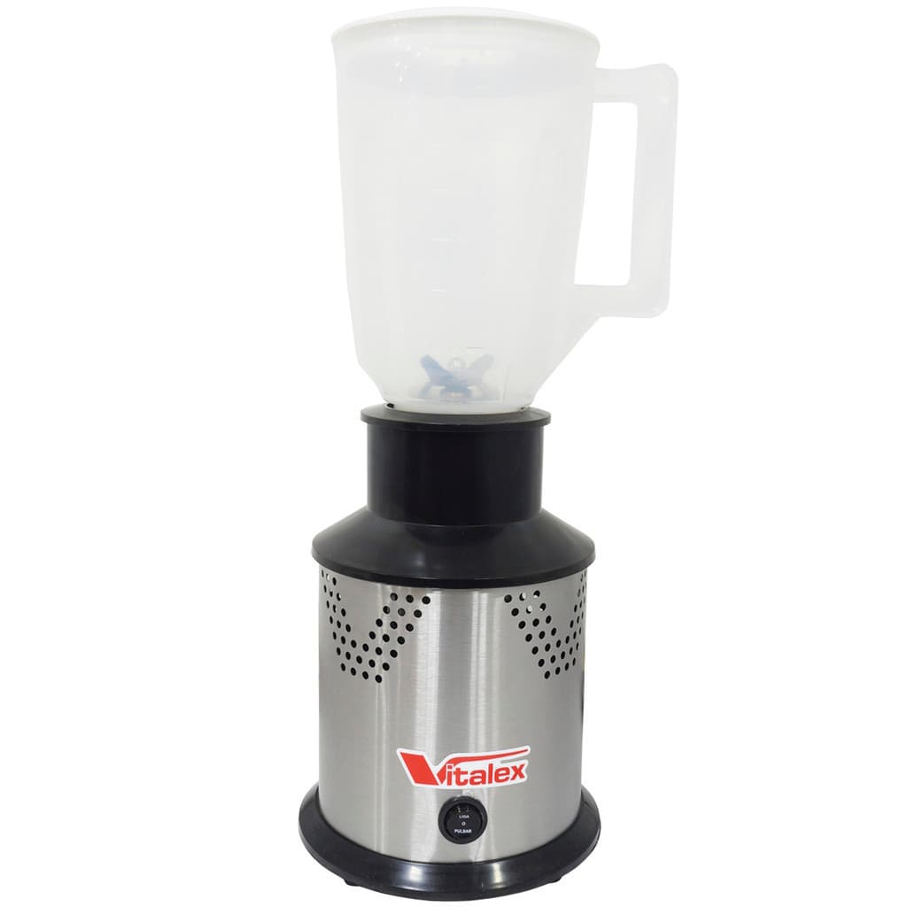 Liquidificador Industrial Profissional Vitalex Li-01, 1,5 Litros, 800W, Base e Tampa Pretas, Corpo Prateado, Copo Plástico Transparente