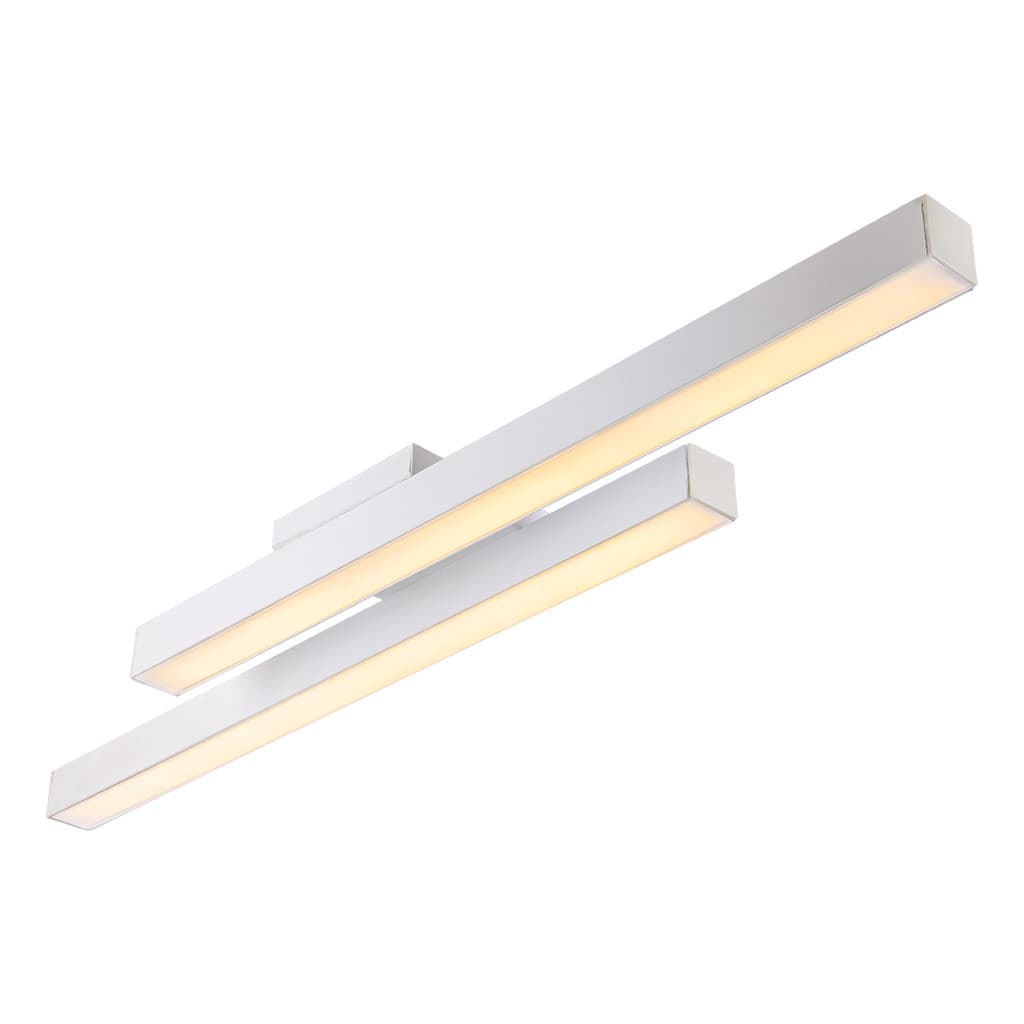 Lustre LED linear duplo branco 80cm para sala e escritório, com envio imediato