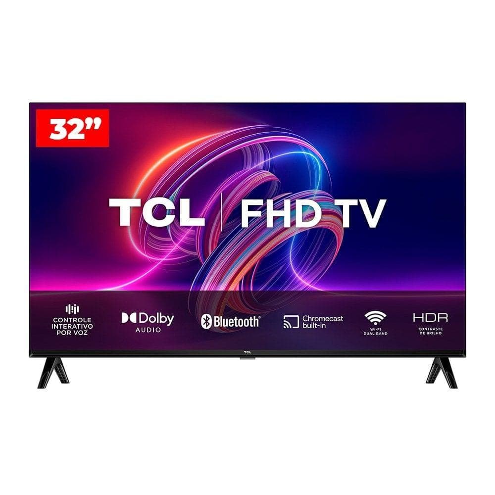 Smart TV TCL LED 32'' Full HD S5400AF ANDROID TV com Wi-Fi e Bluetooth integrados