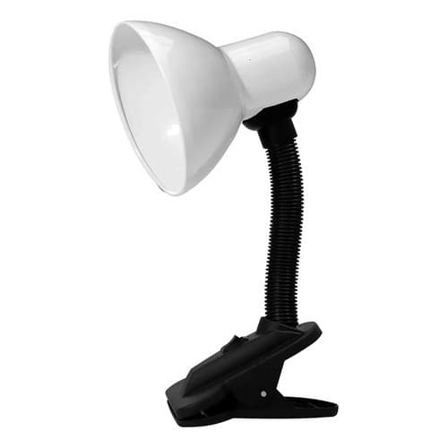 Luminária De Mesa Viking Tipo Clip 30w Branca Pregador Garra