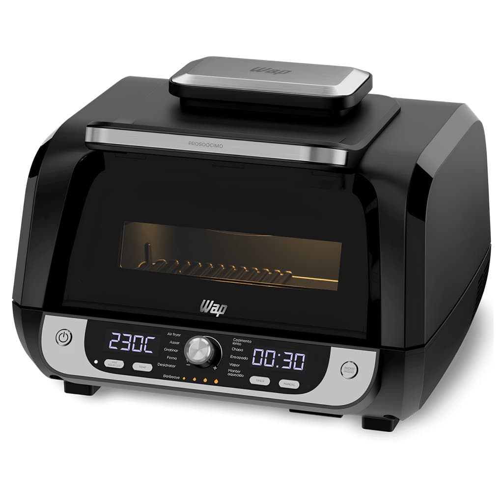 Fritadeira Elétrica Air Fryer Barbecue Digital 10 Litros Wap - Preto e Prata