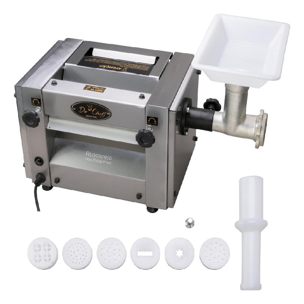 Cilindro De Massa Laminador Sovador Moedor Extrusor Misturador Amassadeira 3kg Conjugado Inox Pão