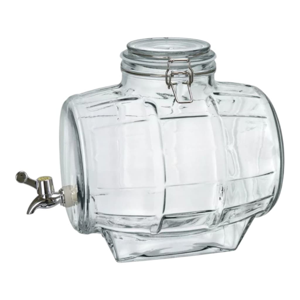 Barril Para Cachaça de Vidro Refresqueira Suqueira Home&co Vidro 8l 26x20x27 Transparente