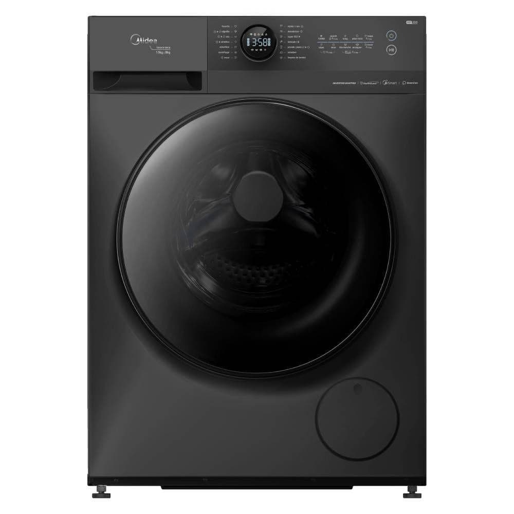 Lavadora de Roupas Lava e Seca Midea 13kg 127V Titanium MF200D130WBGK01 preta