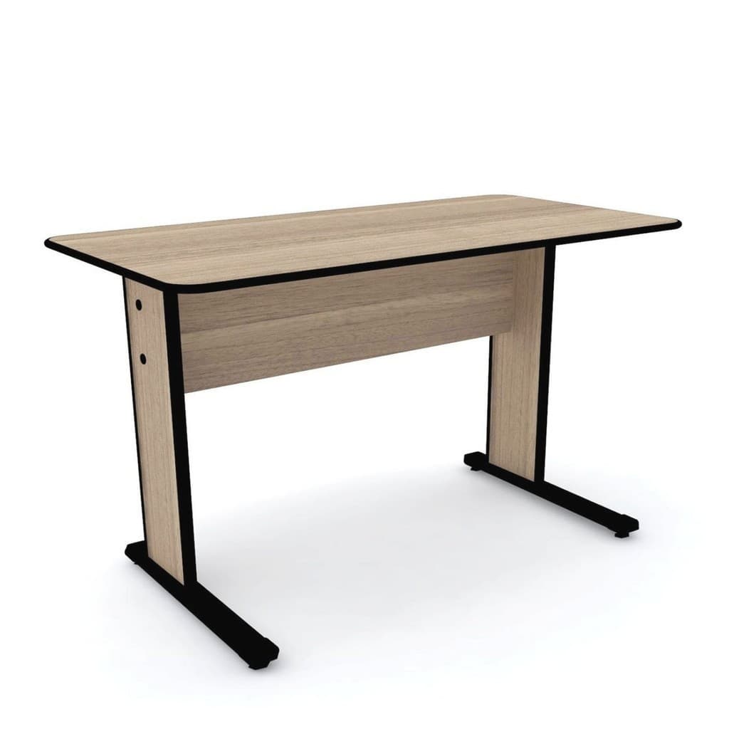 Escrivaninha Mesa Escritório Secretária Mx120 Maxxi Preto/Noce Naturalle