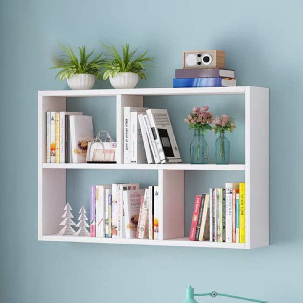 PRATELEIRA DECORATIVA MDF PORTA LIVROS CUBO 60X80CM ORGANIZADOR DE LIVROS SALA ENFEITES