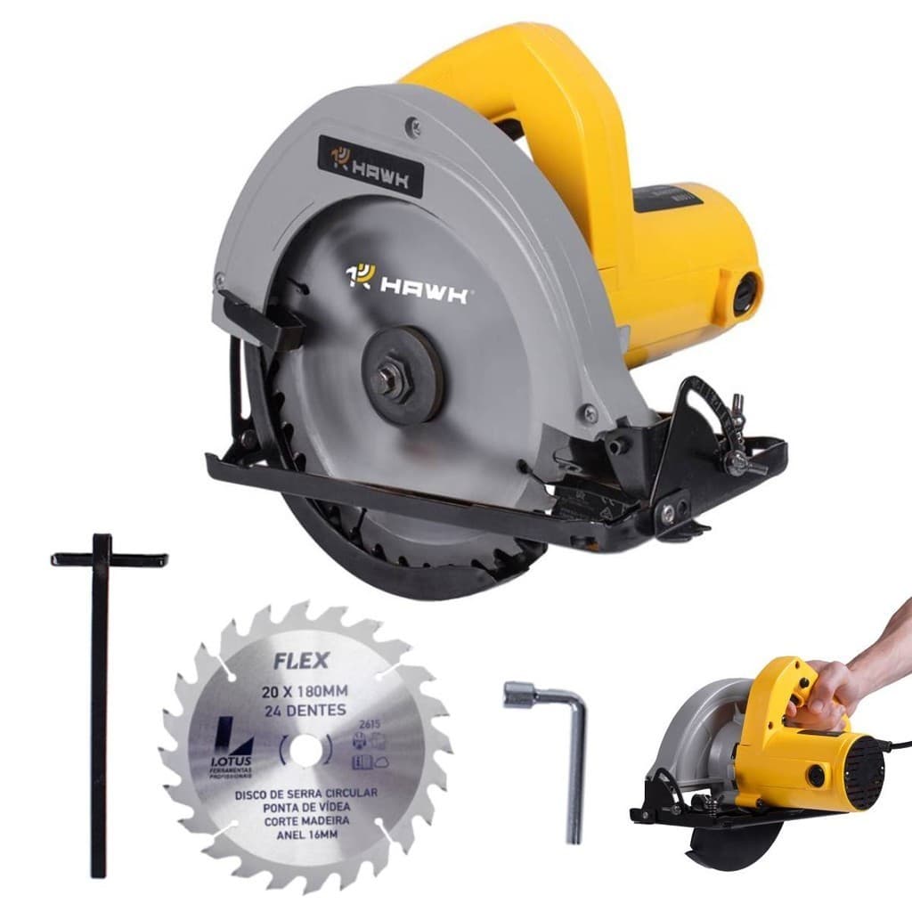 Serra Circular 1100W Com Disco de Corte Serra Para Madeira 5600RPM 127V e 220V